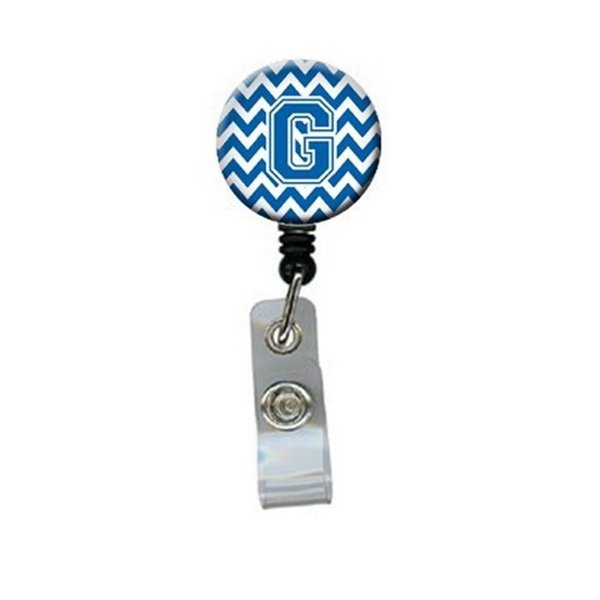 Teachers Aid Letter G Chevron Blue & White Retractable Badge Reel5 x 1 x 2 in. TE895183